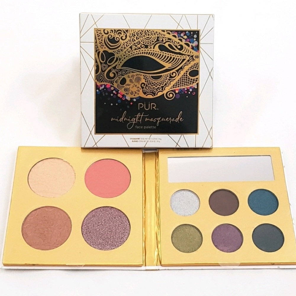 NWT PUR Face Palette Midnight Masquerade 6 Eye Shadows. 4 Cheek/Face Shades. NEW